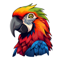 AI Generated Artistic Style Cartoon Parrot No Background Image Applicable to any context Perfect for print on demand merchandise png