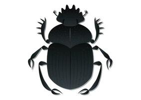 Scarab Dung Beetle Vector Art Isolated on White Background