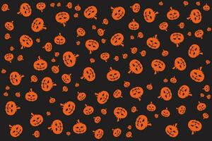 Hand drawn flat Halloween pattern design vector