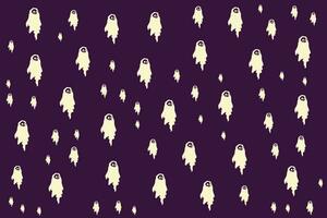 Hand drawn flat Halloween pattern design vector