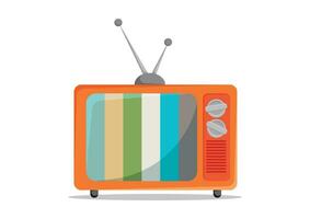 Old Retro TV in Flat Style. Vector Illustration of Vintage TV Isolated on White Background