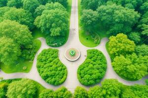 hermosa paisaje parque con arboles y Dom. vistoso follaje en el parque. Pro foto