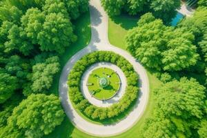 hermosa paisaje parque con arboles y Dom. vistoso follaje en el parque. Pro foto