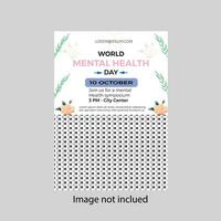 Mental health day flyer  free download template vector