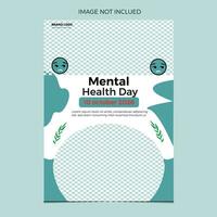 Mental health day flyer  free download template vector