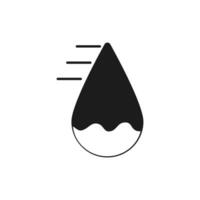 icon symbol water drop sign. black icon glyph, solid. vector