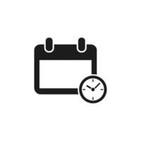 time and date icon sign symbol. solid icon vector