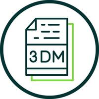 3dm File Extension Vector Icon Design