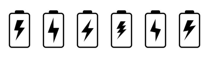 Battery icon with lightning bolt sign. Battery charging icon with lightning bolt symbol. vector