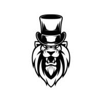Lion Tophat Outline vector