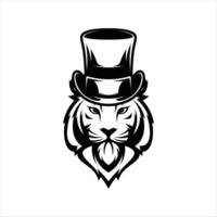 Tiger Tophat Outline vector