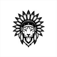 Tiger Apache Outline vector