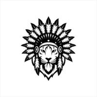 Tiger Apache Outline vector