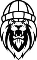 Lion Beaniehat Outline vector