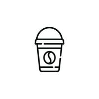 Coffee cup line icon isolated on white background vector