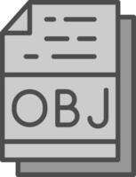 Obj File Format Vector Icon Design