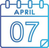 7 7 abril vector icono