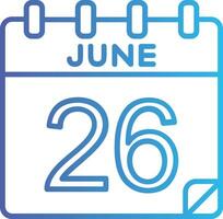 26 June Vector Icon