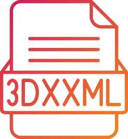 3DXXML File Format Icon vector