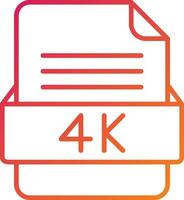 4K File Format Icon vector