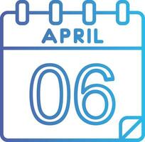 6 6 abril vector icono