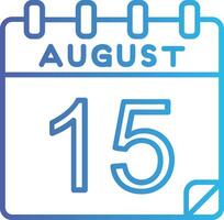 15 August Vector Icon