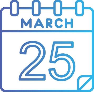 25 March Vector Icon