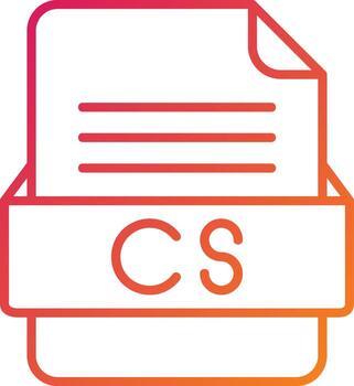 icono de formato de archivo cs vector