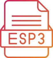 esp3 archivo formato icono vector