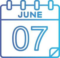 7 7 junio vector icono