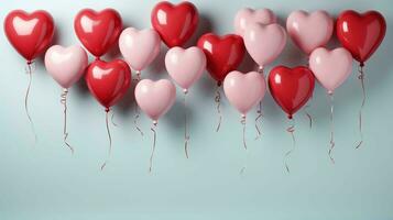 multicolor festivo hermosa amor globos para San Valentín día foto