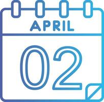 2 abril vector icono