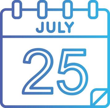 25 July Vector Icon