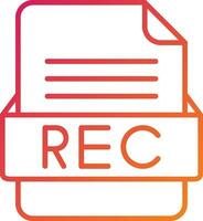 REC File Format Icon vector