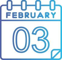 3 February Vector Icon