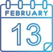 13 February Vector Icon