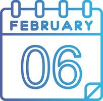 6 February Vector Icon
