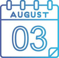3 August Vector Icon