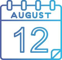 12 August Vector Icon