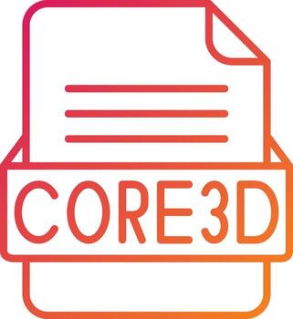 CORE3D File Format Icon vector