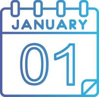 1 January Vector Icon