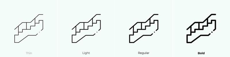 escalera icono. delgado, luz, regular y negrita estilo diseño aislado en blanco antecedentes vector