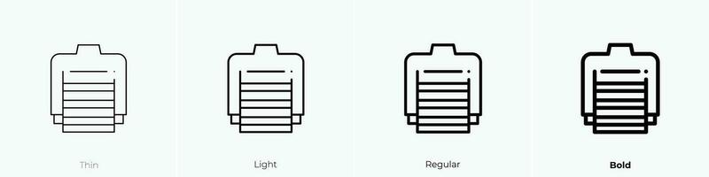 suéter icono. delgado, luz, regular y negrita estilo diseño aislado en blanco antecedentes vector