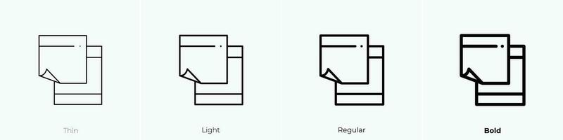 pegajoso icono. delgado, luz, regular y negrita estilo diseño aislado en blanco antecedentes vector