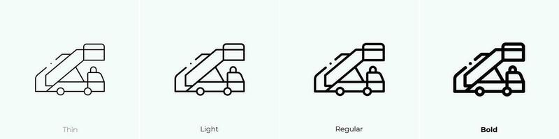 stair truck icon. Thin, Light, Regular And Bold style design isolated on white background vector