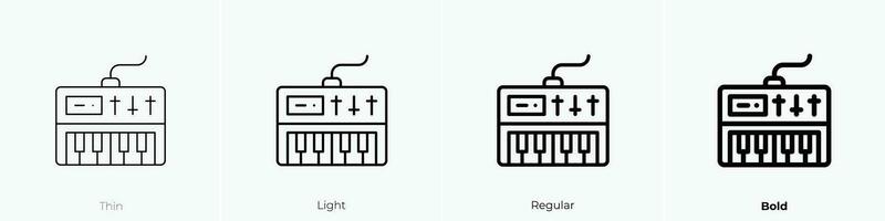 synthesizer icon. Thin, Light, Regular And Bold style design isolated on white background vector