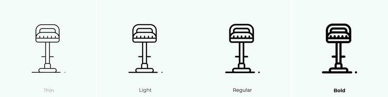 stool icon. Thin, Light, Regular And Bold style design isolated on white background vector