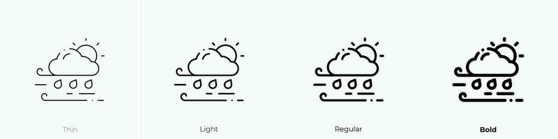 storm icon. Thin, Light, Regular And Bold style design isolated on white background vector