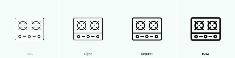 stove icon. Thin, Light, Regular And Bold style design isolated on white background vector