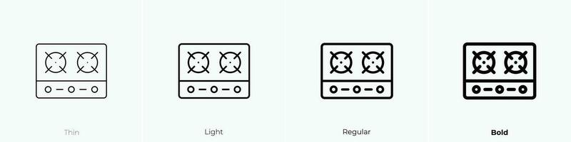 estufa icono. delgado, luz, regular y negrita estilo diseño aislado en blanco antecedentes vector